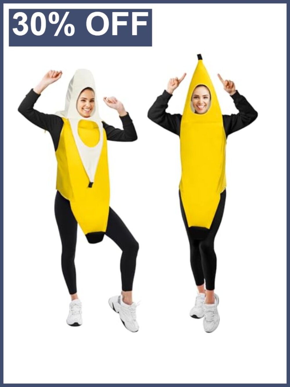 Banana Costume Adult Suit Crazy Funny Halloween Costume for Men Women